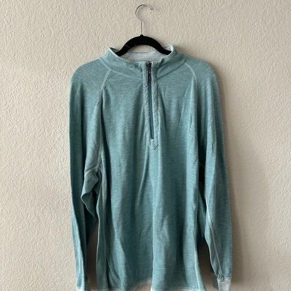 Tommy Bahama Seafoam Quarter-Zip Pullover - Picture 3 of 4